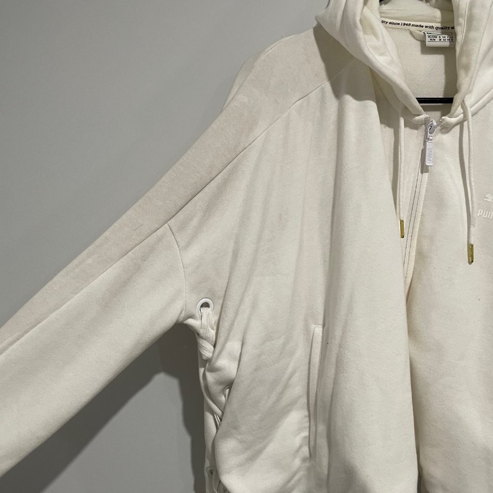 PUMA White Hoodie Jacket Size M - Picture 2 of 8